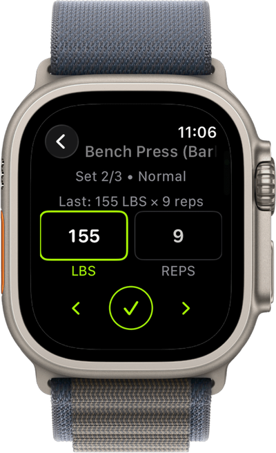 Trainlike set logging on Apple Watch